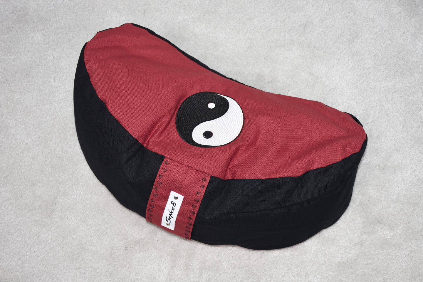 Artikel: mm2209 – Motiv: Ying Yang / Form: Moon / Farbe: braun, schwarz / Material: 100% Baumwolle, Canvas